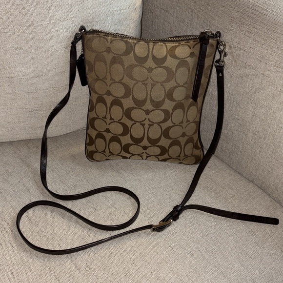 Coach CC Signature Monogram Adjustable Shoulder Strap Crossbody Tote Bag Purse - Picture 5 of 17